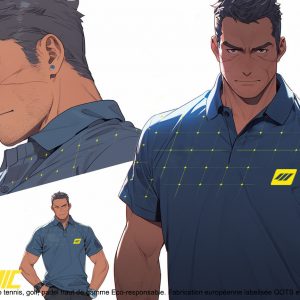 Polo Grid Serie Eco-Friendly Bleu