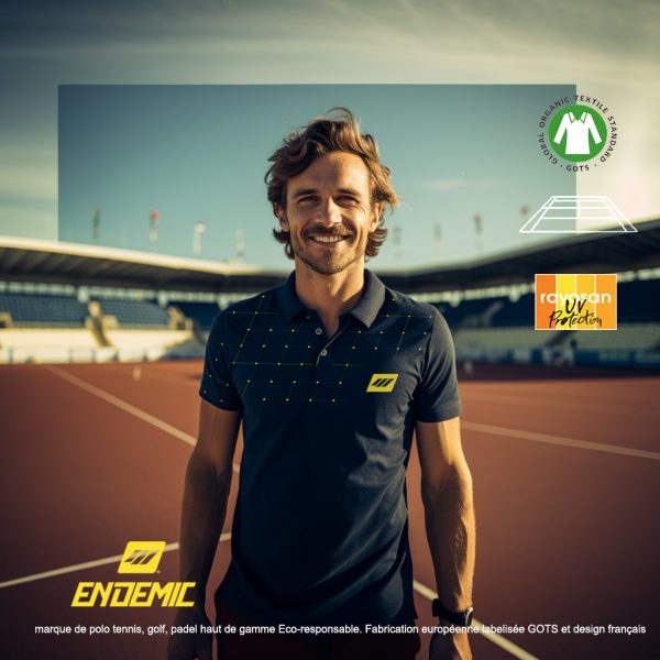 Polo Grid Serie Eco-Friendly Bleu