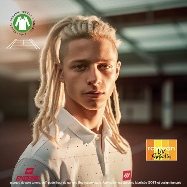 polo anti-UV écologique Polo Grid Serie Eco-Friendly Blanc