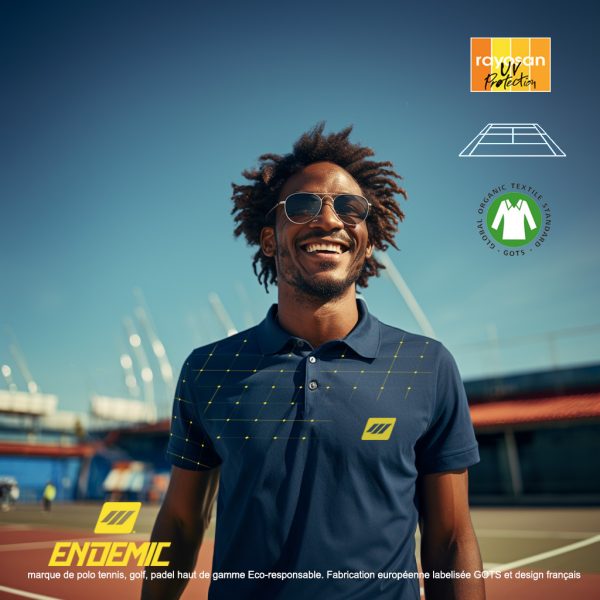 Polo Grid Serie Eco-Friendly Bleu