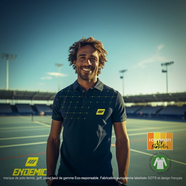 Polo Grid Serie Eco-Friendly Bleu