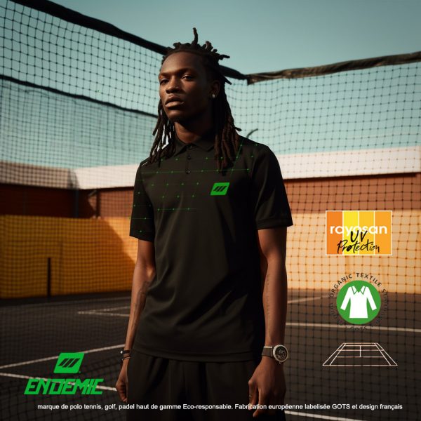 BlackB Polo Grid Serie Eco-Friendly Noir