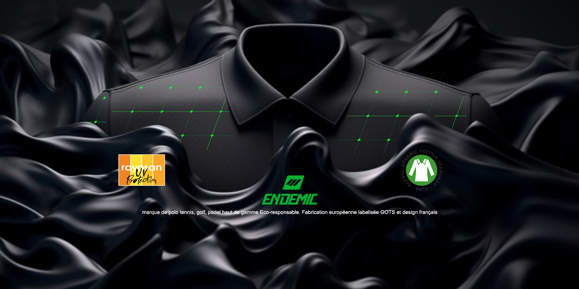 Polo Grid Serie Eco-Friendly Noir